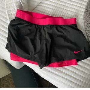 Nike Black Shorts with Hot Pink Liner and Waistband